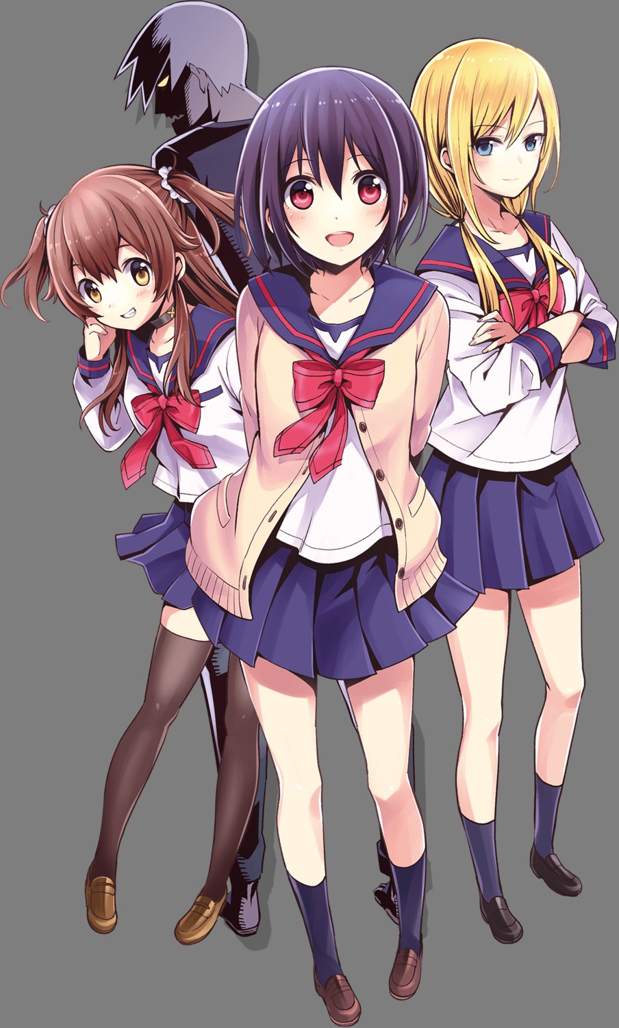 kamekoya_sato, seifuku, sweater, thighhighs, transparent_png