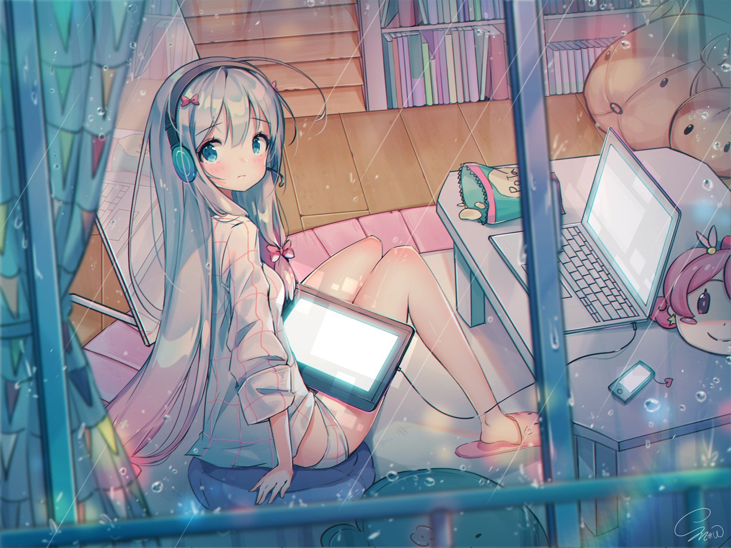 eromanga-sensei, headphones, izumi_sagiri, meruru, pantsu, snow_is