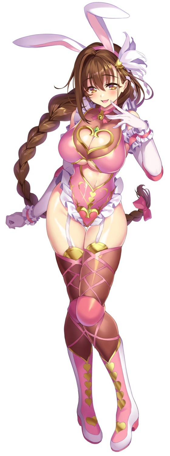 animal_ears, bunny_ears, bunny_girl, cleavage, heels, kanpani_girls, senri_gan, shirayuri_sakura