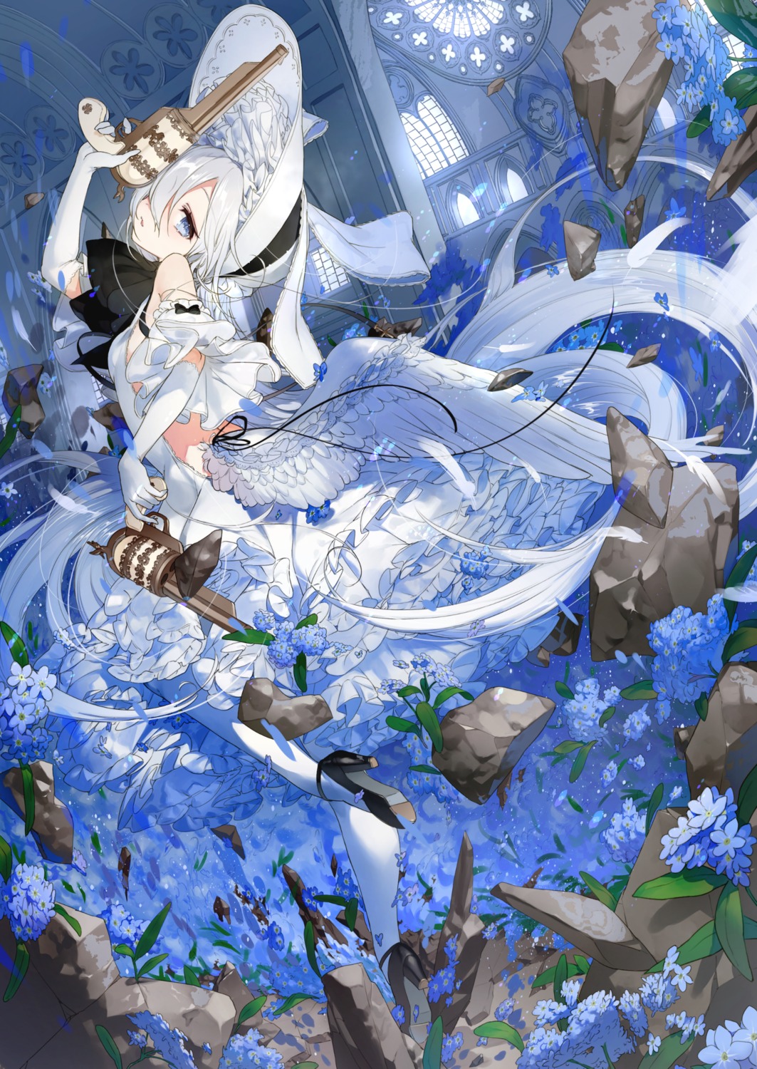 dress, gun, heels, tonito, wings