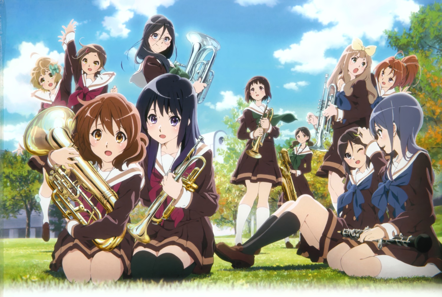 hibike!_euphonium, ikeda_shouko, kasaki_nozomi, katou_hazuki_(hibike!_euphonium), kawashima_sapphire, kousaka_reina, megane, nakagawa_natsuki