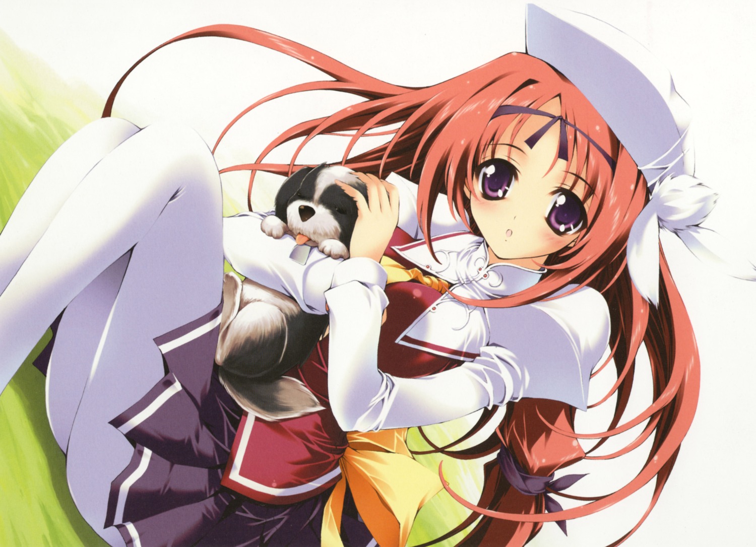 haruka_ni_aogi_uruwashi_no, mitsuki_mantarou, pantyhose, seifuku, skirt_lift, yaotome_shino