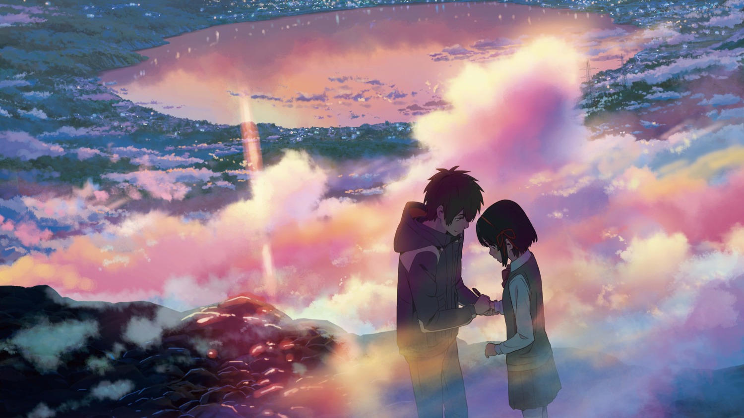 kimi_no_na_wa., miyamizu_mitsuha, seifuku, tachibana_taki, wallpaper