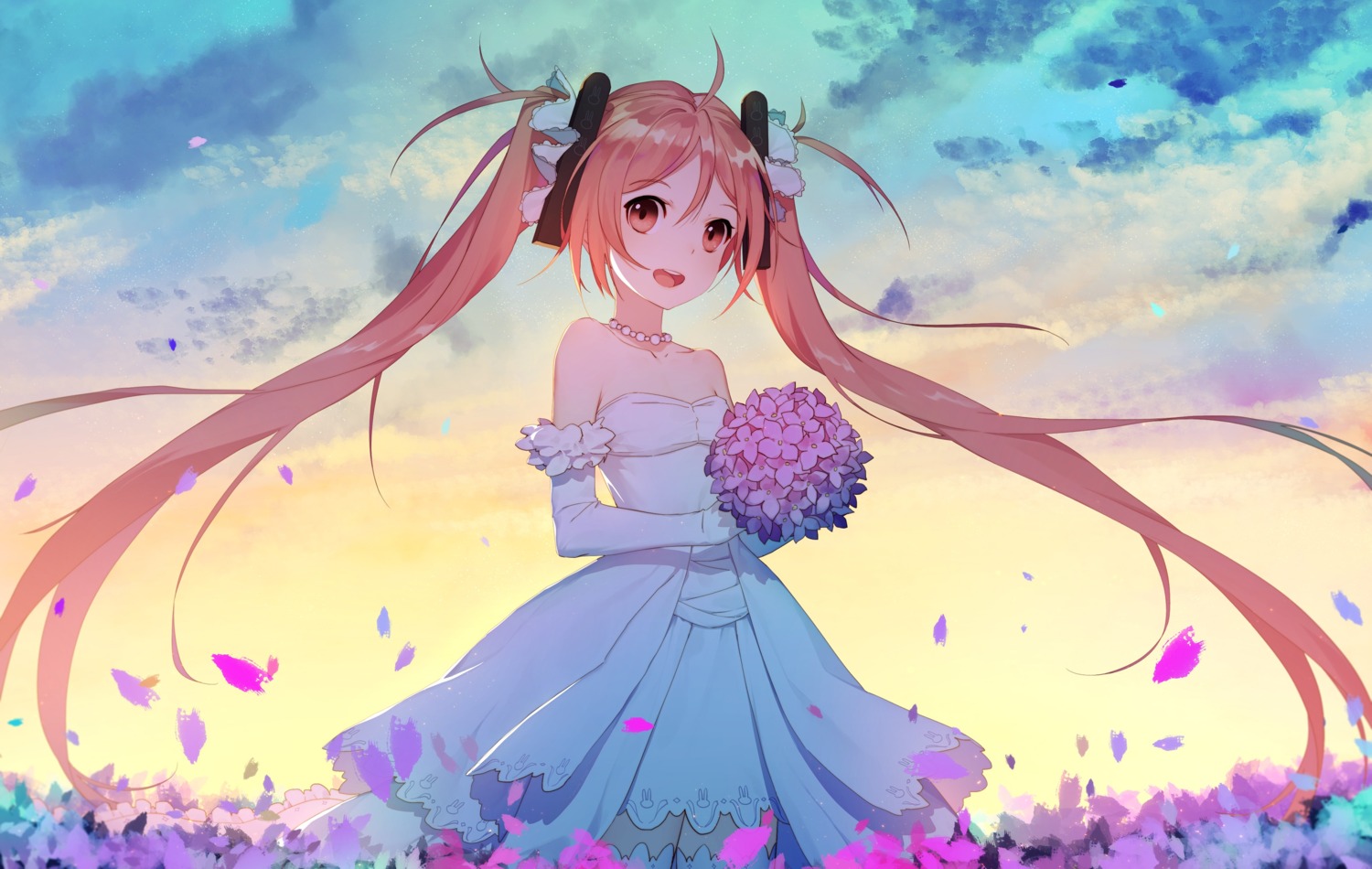 aihara_enju, black_bullet, dress, rekaerb_maerd, thighhighs, wedding_dress
