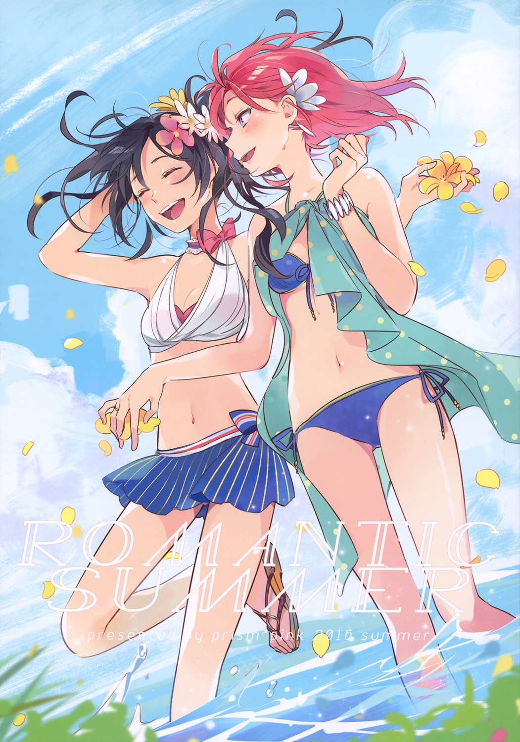 bikini, cleavage, karuha, love_live!, love_live!_(series), nishikino_maki, prism*pink, swimsuits