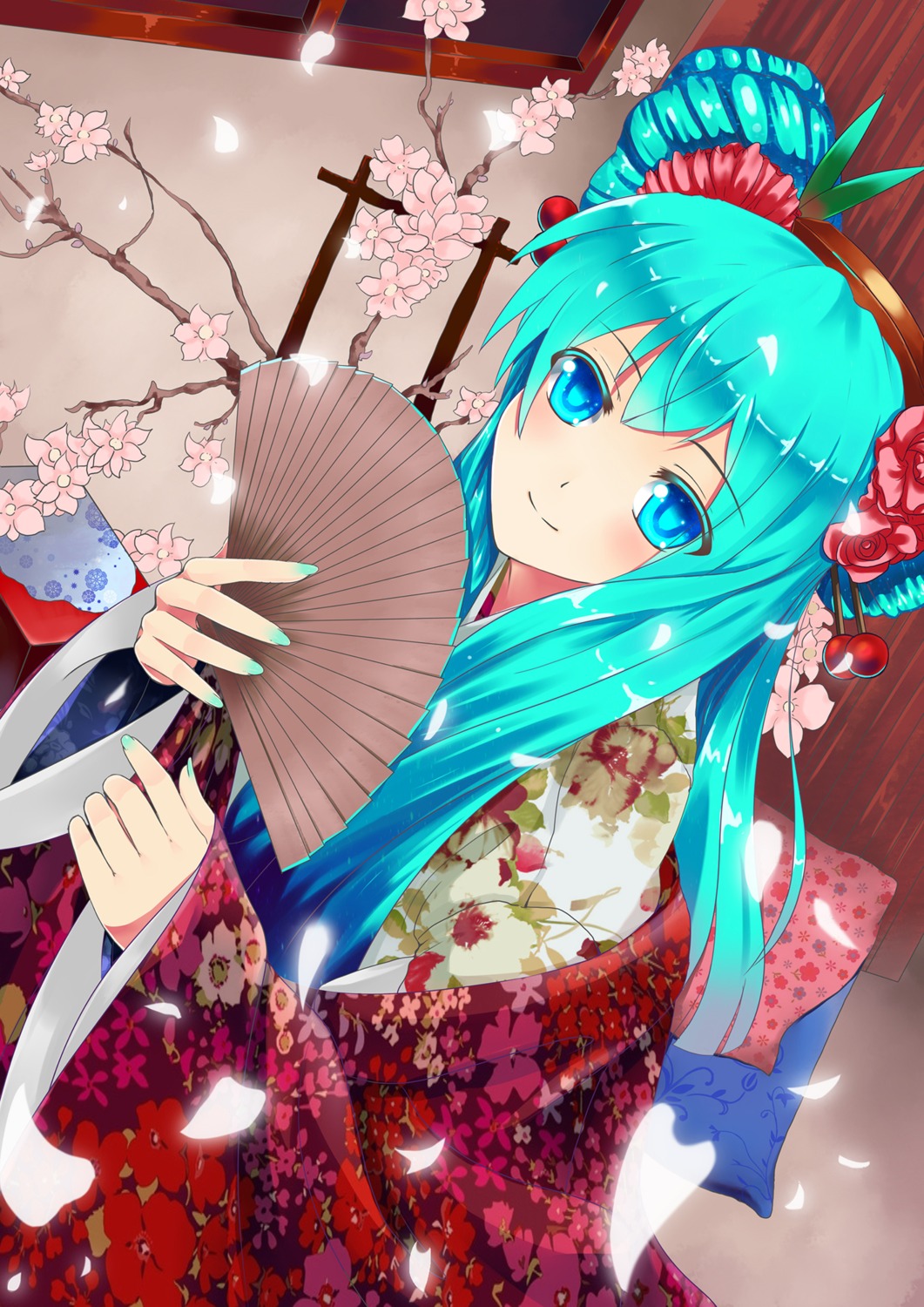 hatsune_miku, kimono, ling_zero, vocaloid