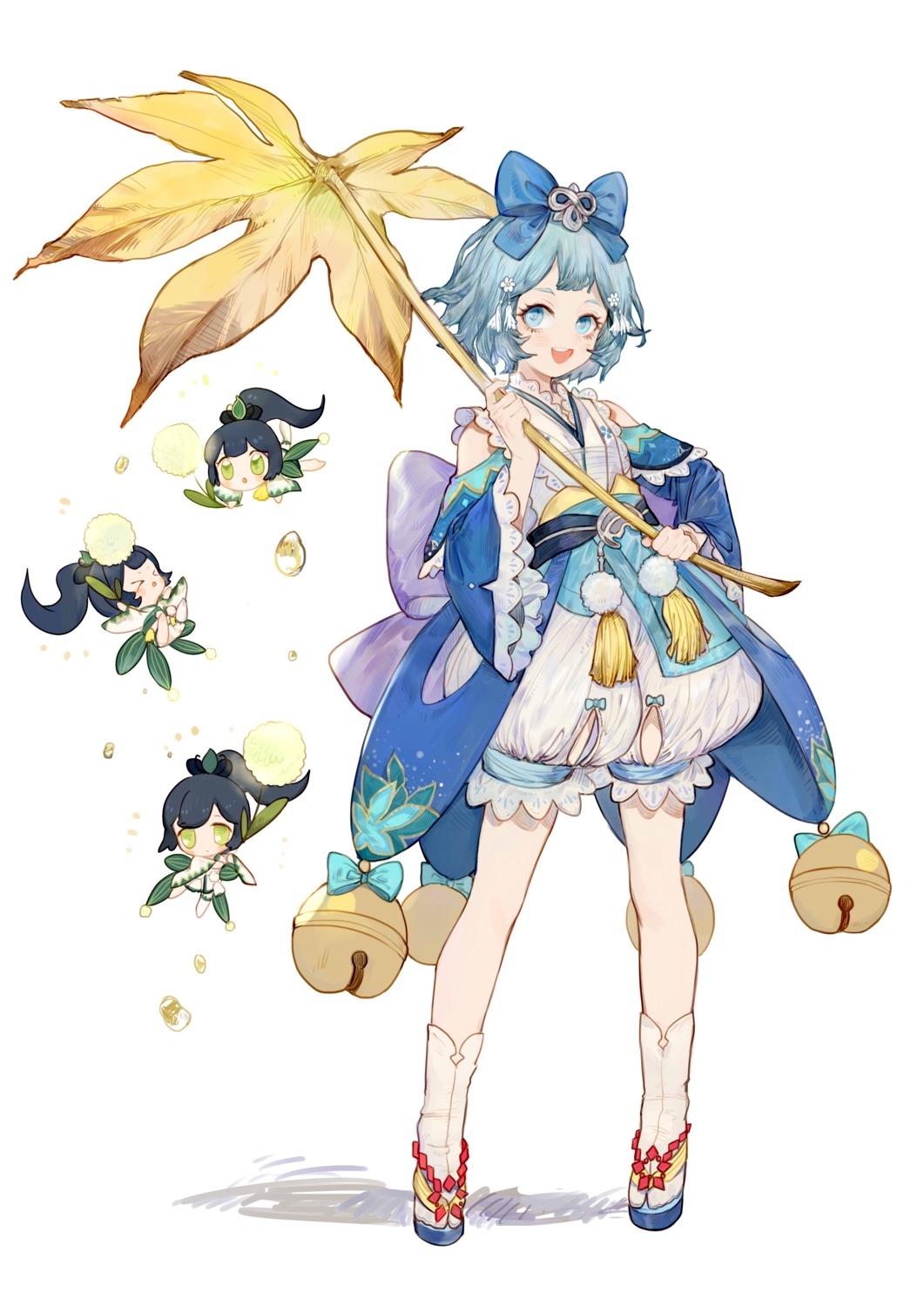 chibi, hotarugusa_(onmyouji), japanese_clothes, onmyouji, rosette_(yankaixuan)
