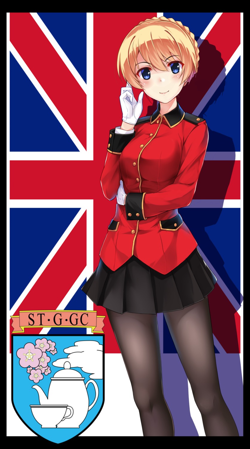 darjeeling, girls_und_panzer, mr_blackcat, pantyhose, uniform