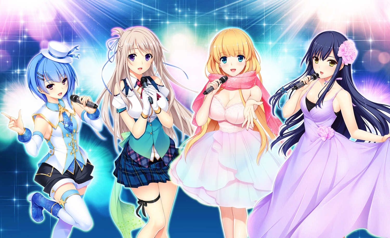 akino_subaru, bethly_rose_daisley, cleavage, crossover, dress, garter, gin'iro_haruka, hatsukoi_1/1