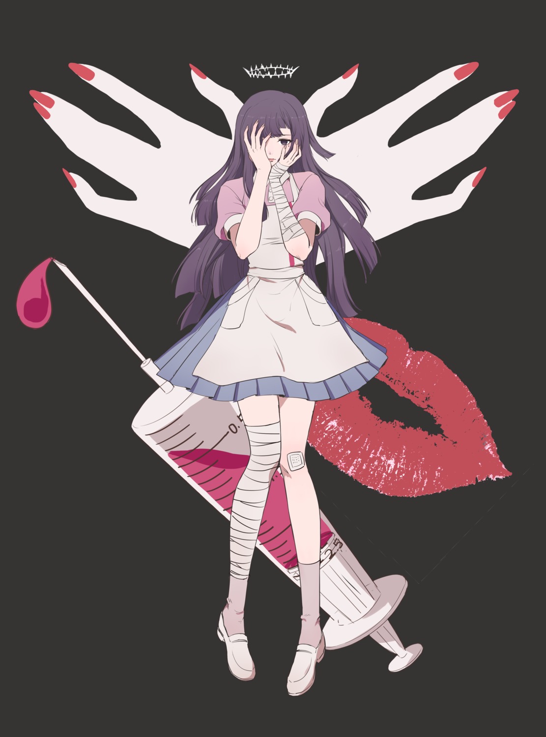 bandages, bandaid, dangan-ronpa, dangan-ronpa_2, tsumiki_mikan, yolk_tomatosauce