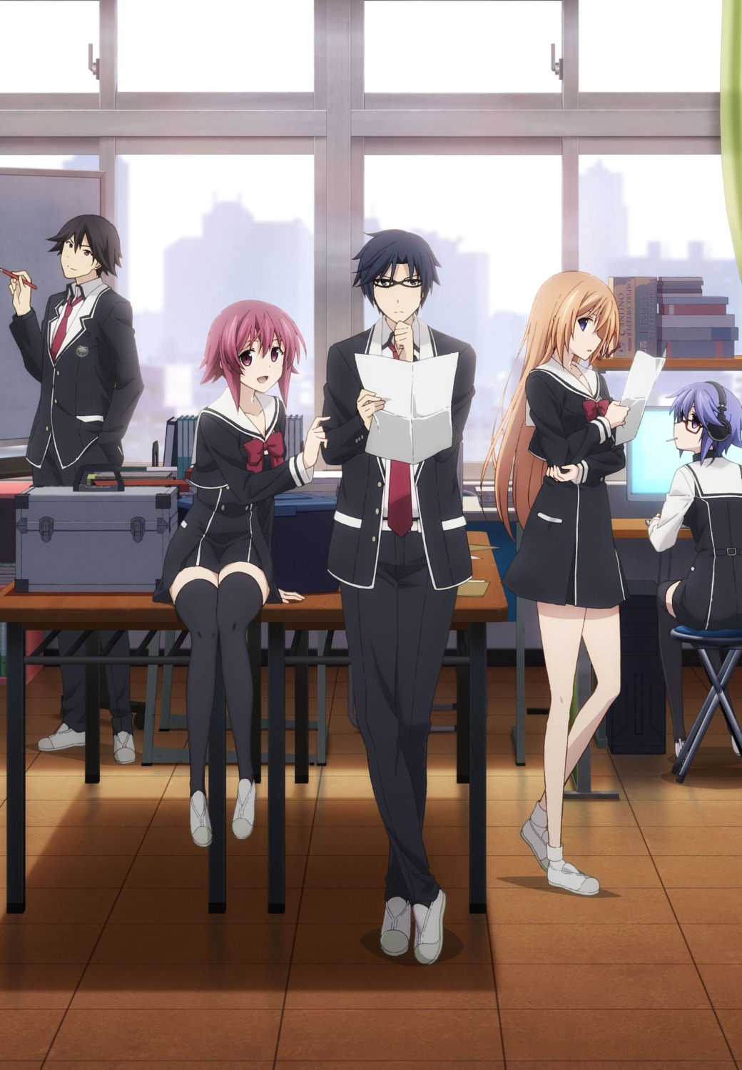chaos;child, headphones, itou_shinji, kazuki_hana, kurusu_nono, megane, miyashiro_takuru, onoe_serika