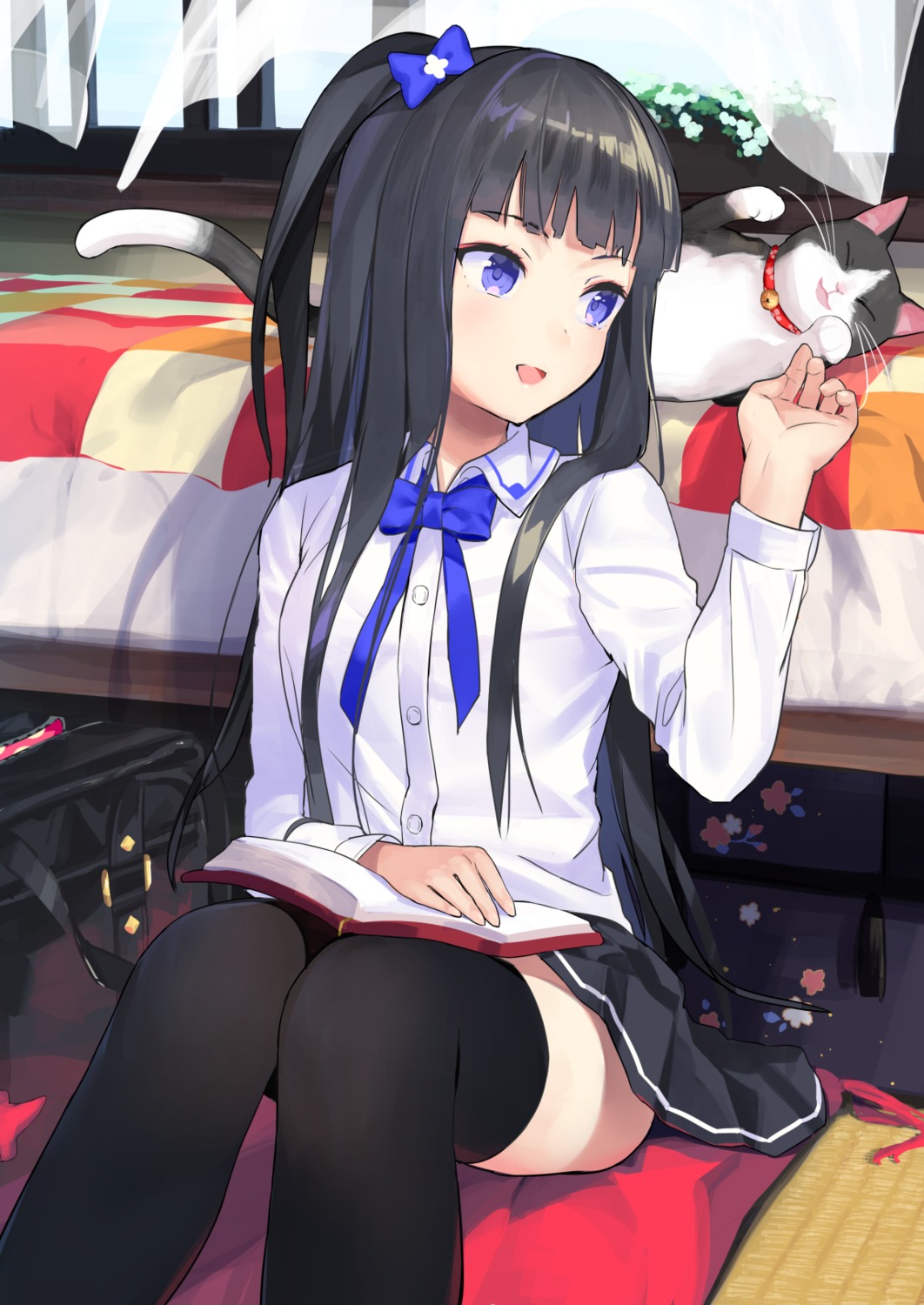 nanotaro, neko, seifuku, thighhighs