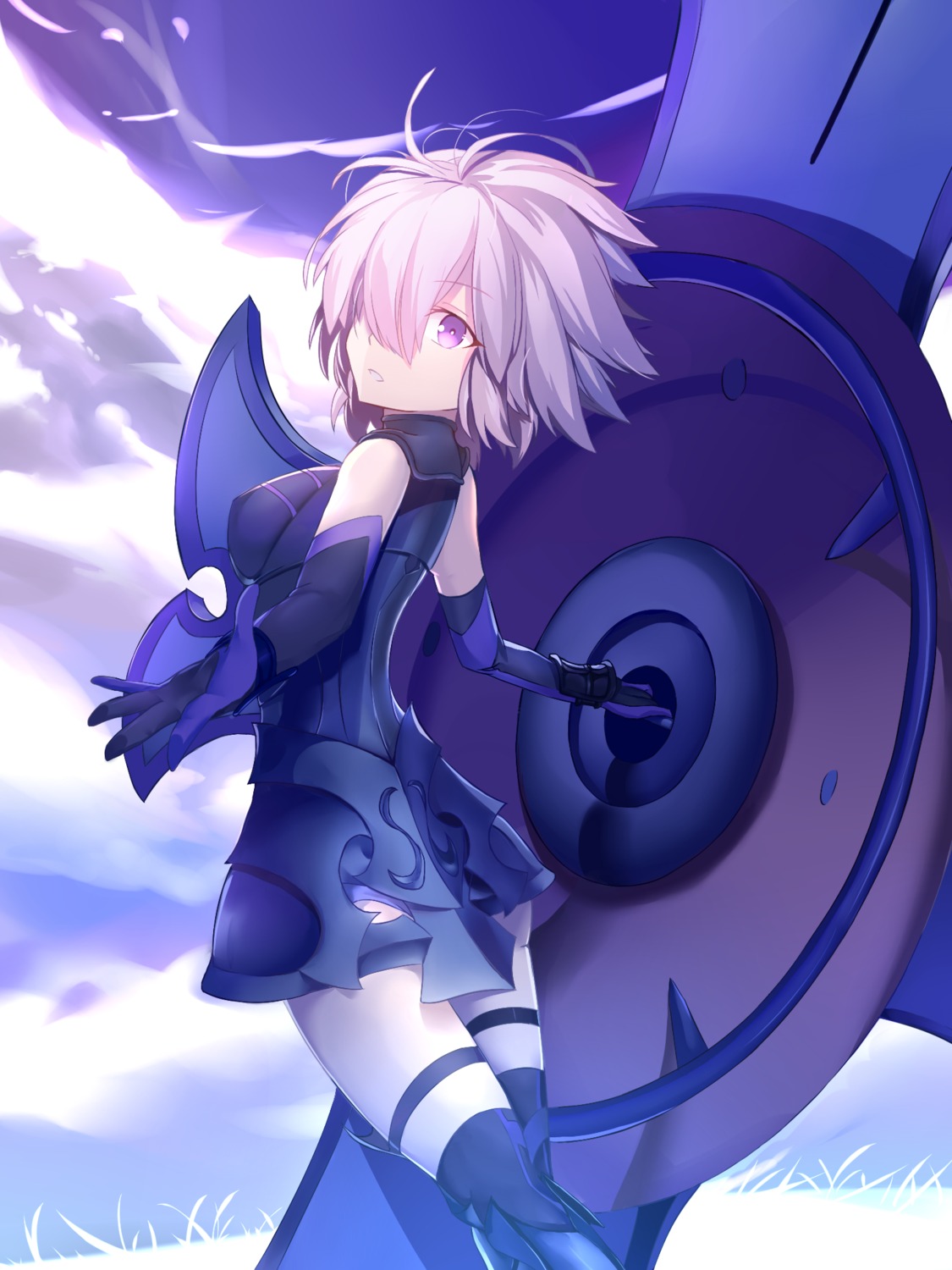 armor, fate/grand_order, garter, mash_kyrielight, monkey, thighhighs