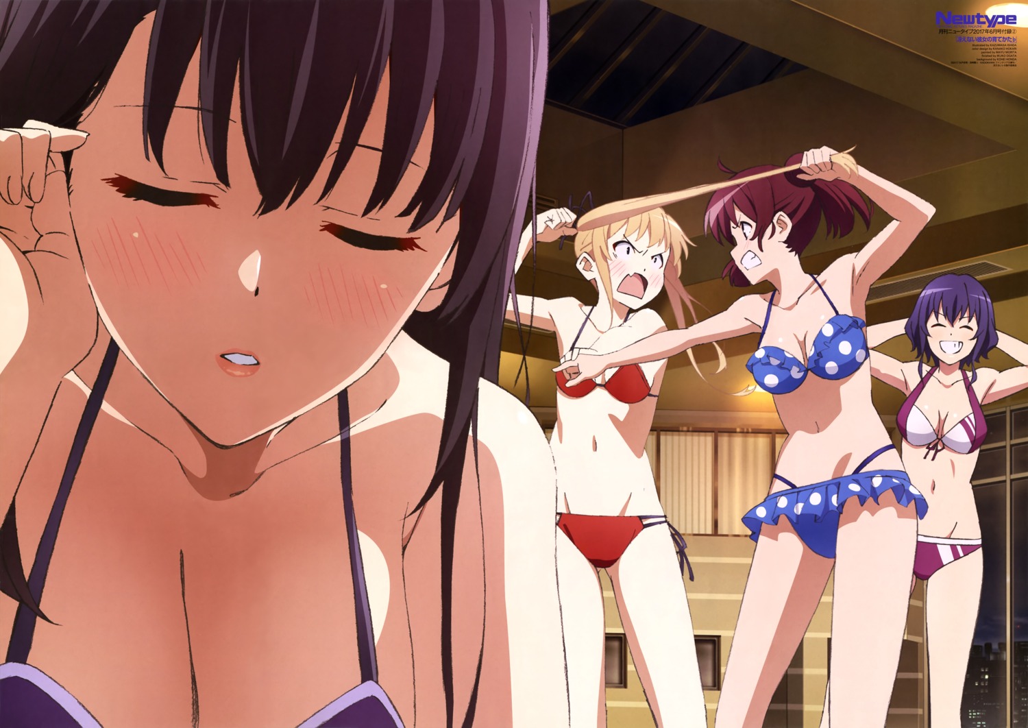bikini, cleavage, hashima_izumi, hyoudou_michiru, ishida_kazumasa, kasumigaoka_utaha, saenai_heroine_no_sodatekata, sawamura_spencer_eriri, swimsuits