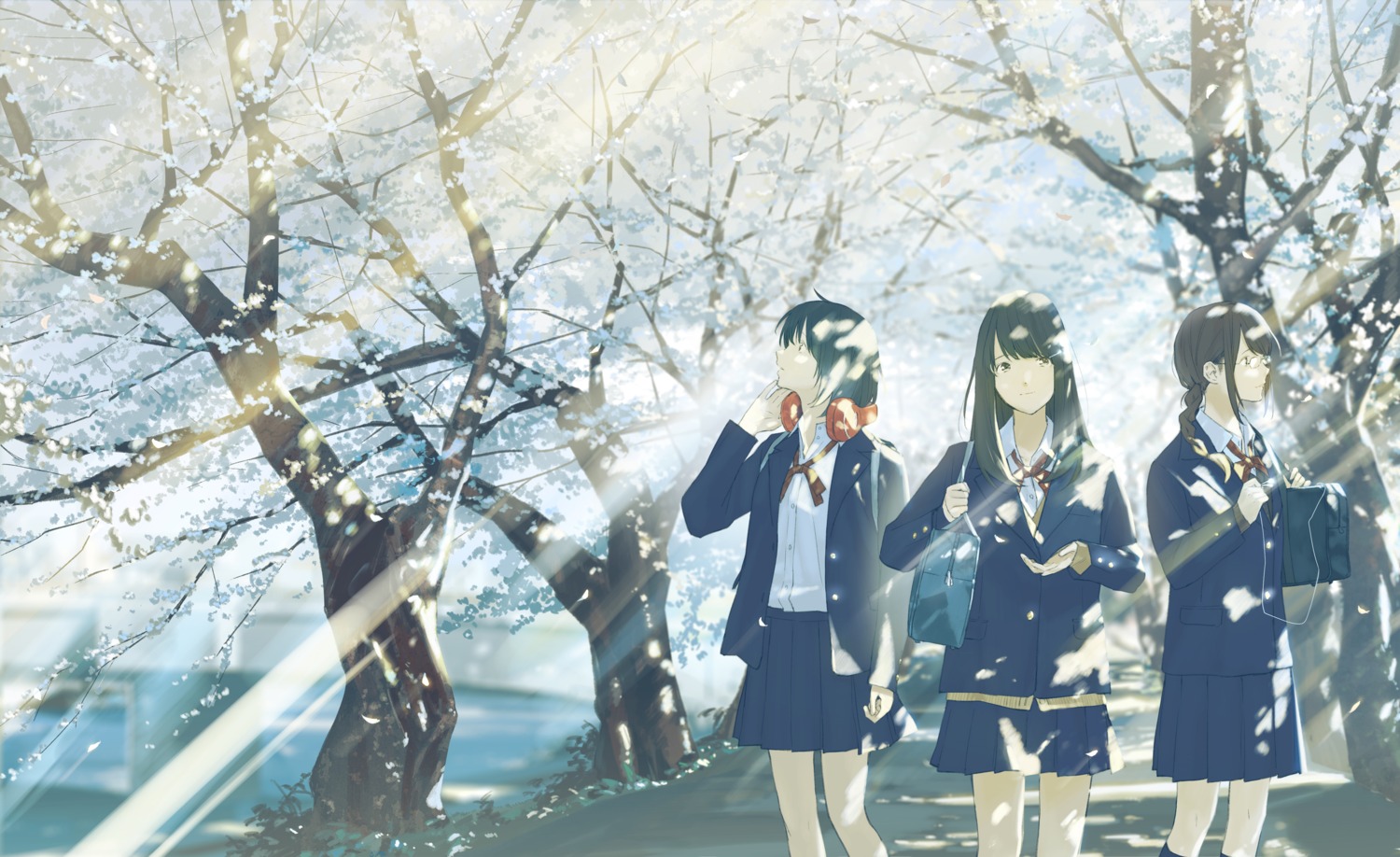 headphones, loundraw, megane, sangatsu_no_phantasia, seifuku