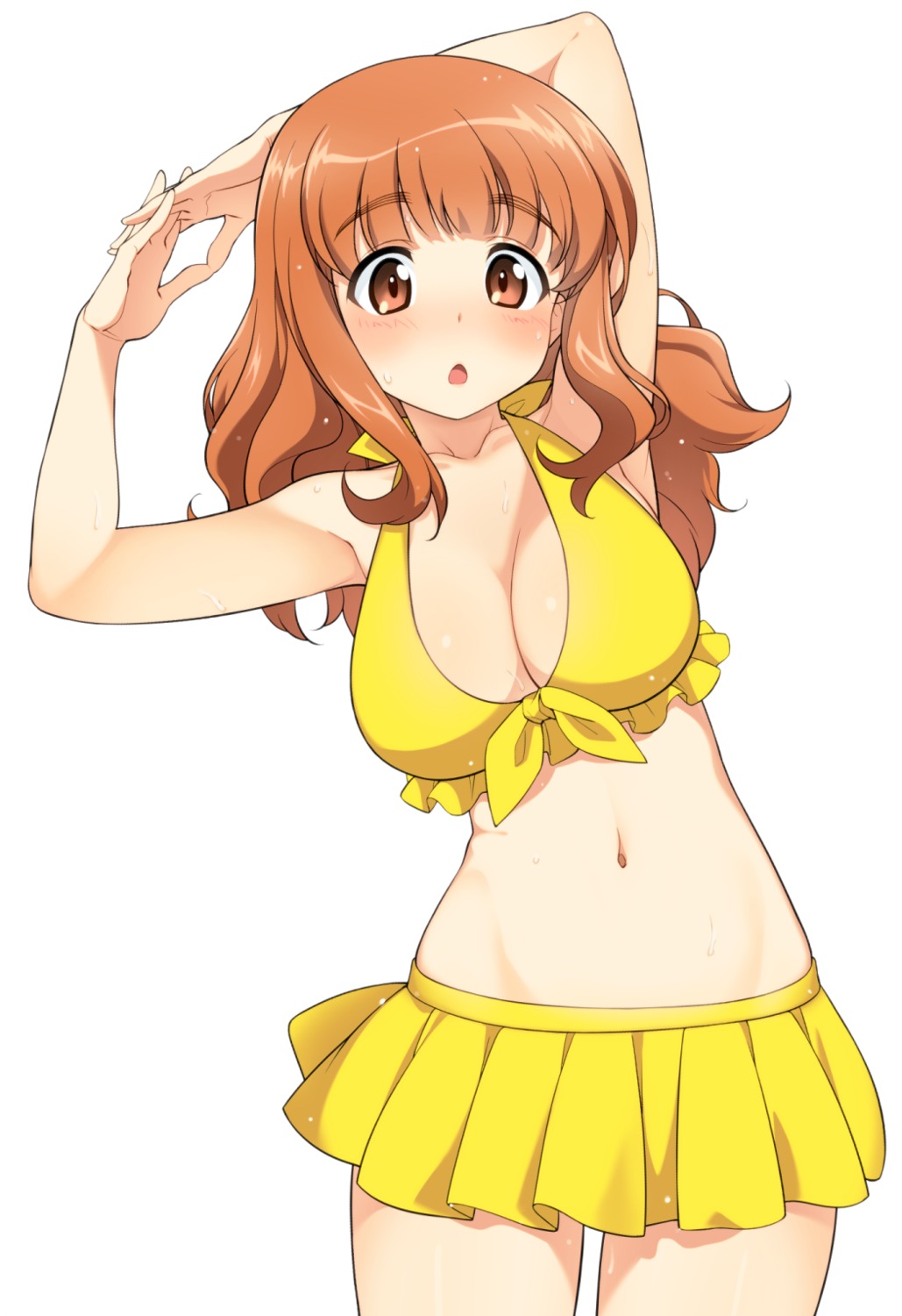 bikini, cleavage, girls_und_panzer, hatanaka, swimsuits, takebe_saori