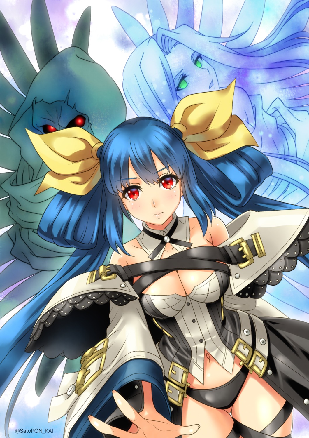 cleavage, pantsu, sato-pon, thighhighs, wings