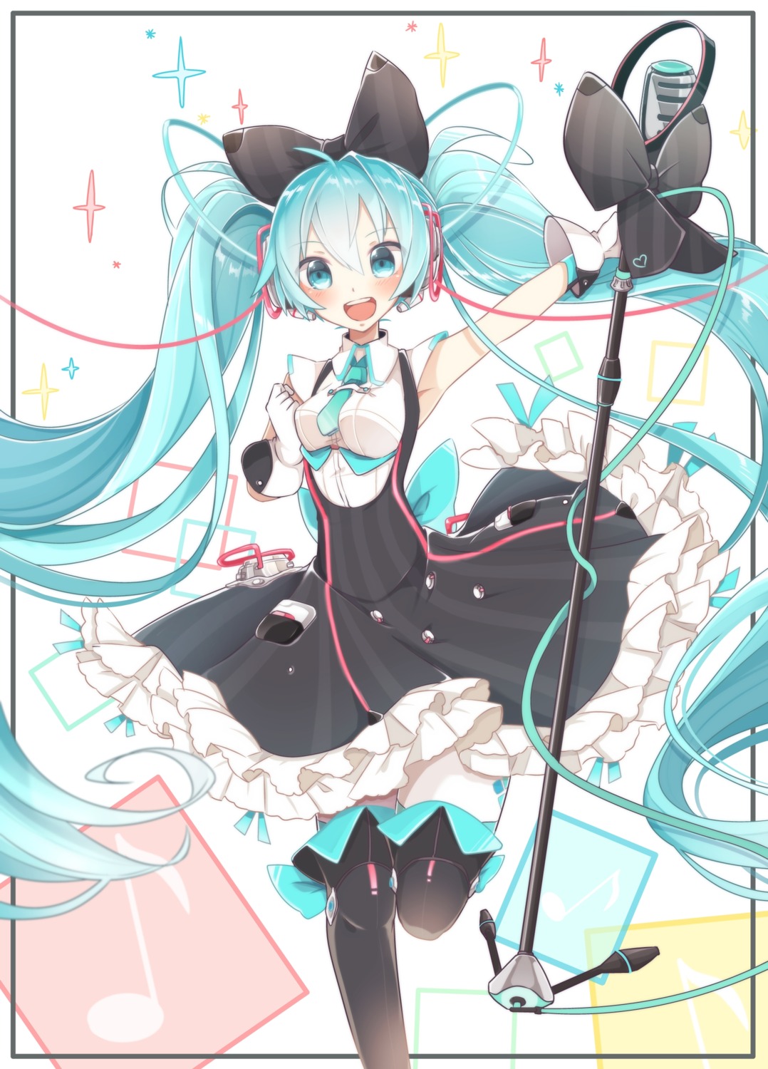 chuuko_anpu, hatsune_miku, headphones, magical_mirai, thighhighs, vocaloid