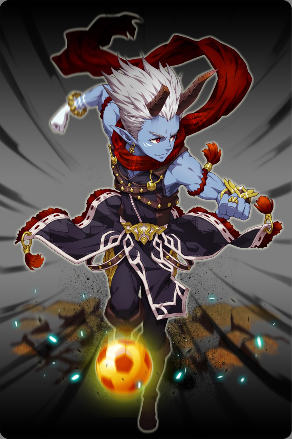 castor_(soccer_spirits), comiccho, horns, male, pointy_ears, soccer, soccer_spirits, tattoo