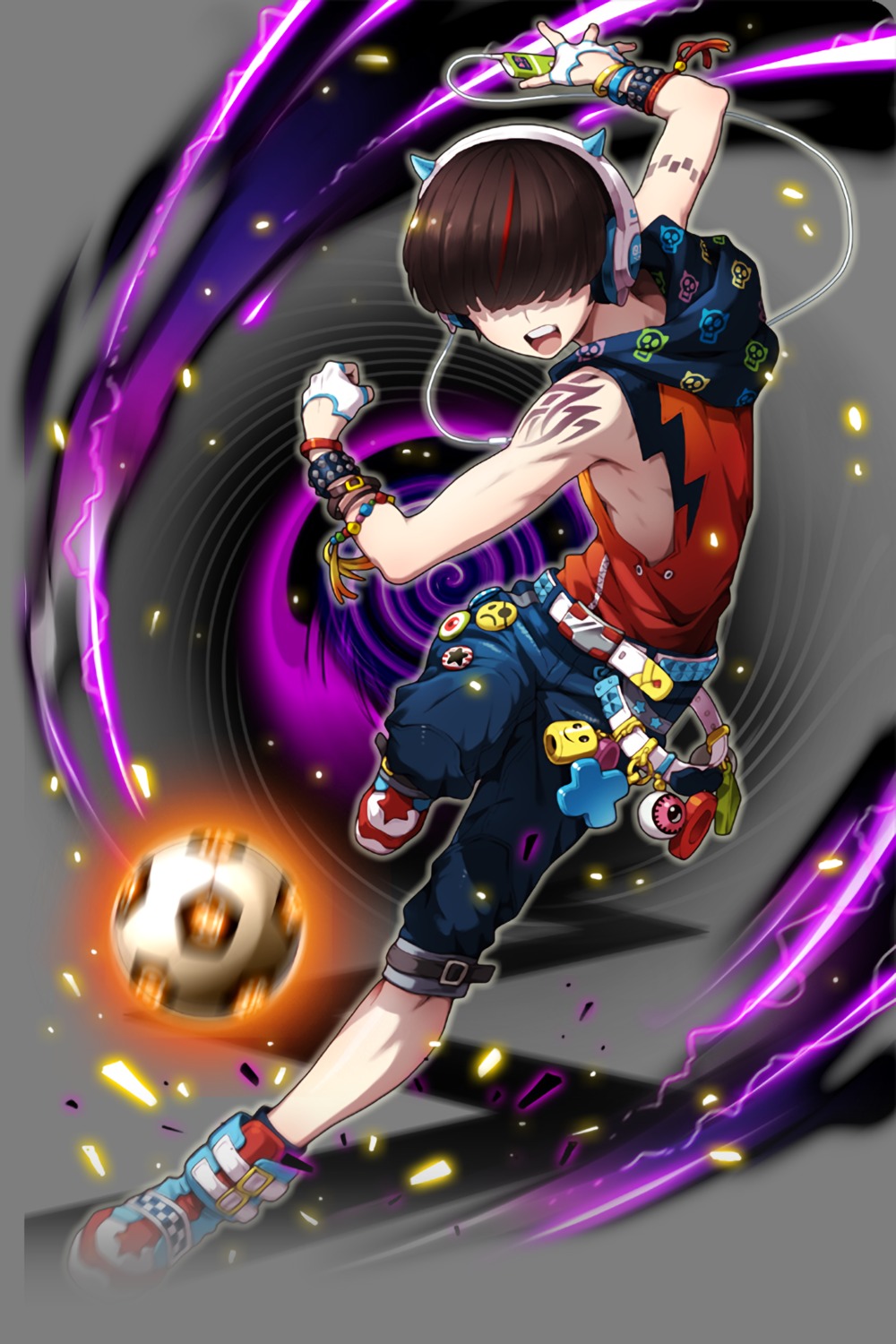elliot_(soccer_spirits), headphones, male, soccer, soccer_spirits, tagme, tattoo, transparent_png