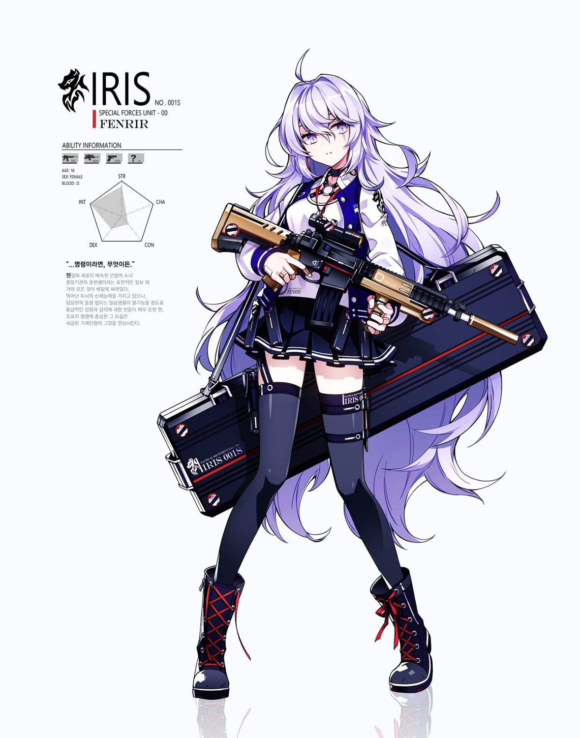 gun, hwansang, thighhighs, weapon