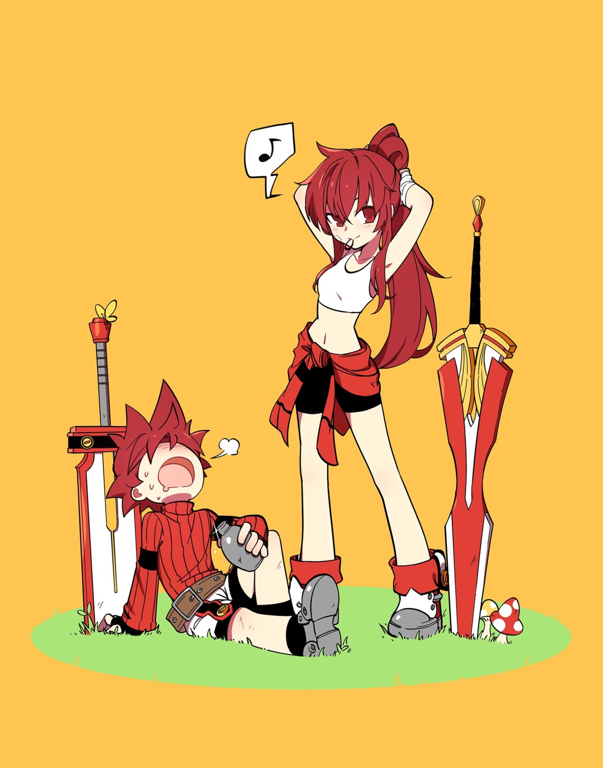 bike_shorts, elesis, elsword, elsword_(elsword), hwansang, sword