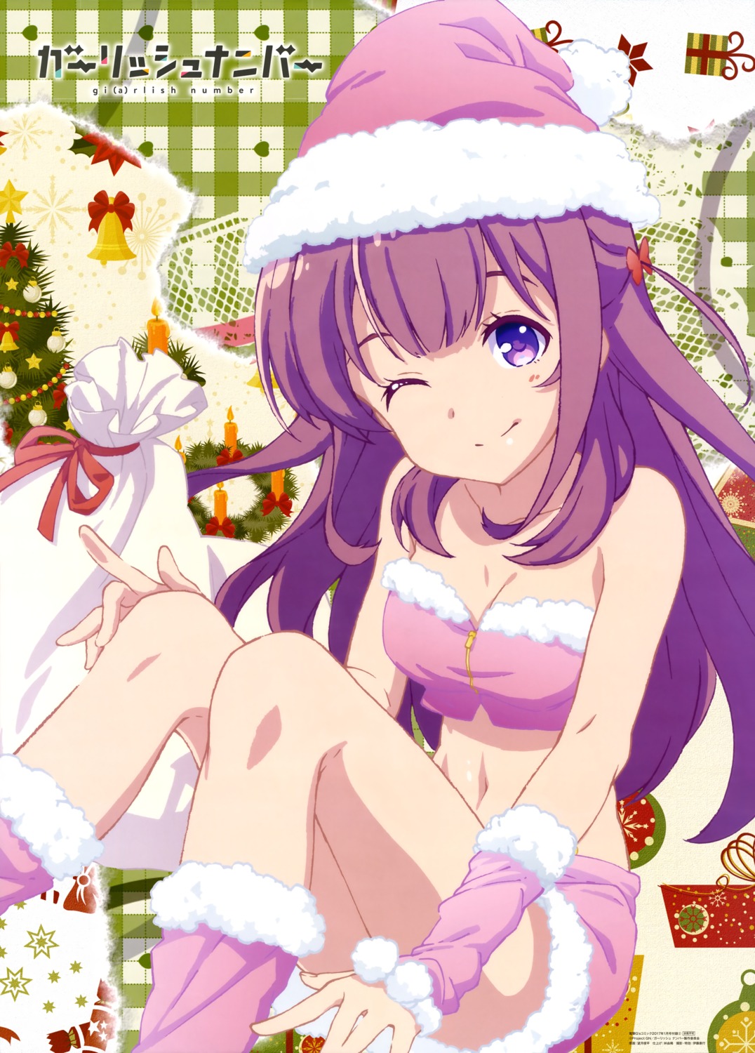 christmas, cleavage, gi(a)rlish_number, karasuma_chitose_(giarlish_number), mochizuki_shunpei