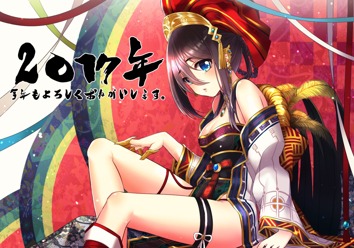 cleavage, garter, hoshina_meito