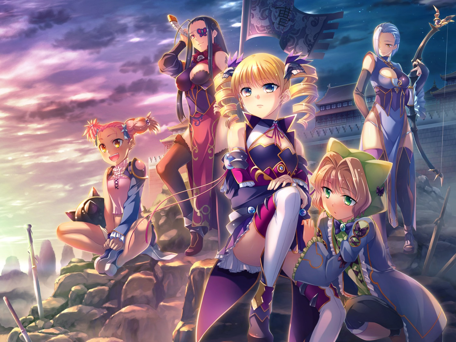 baseson, dress, eyepatch, kakouen, kantaka, koihime_musou, kyocho, pantsu