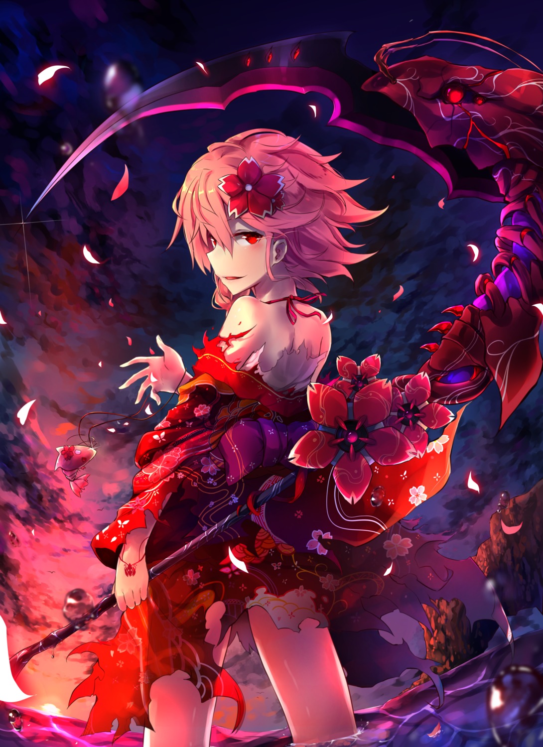kimono, sergestid_shrimp_in_tungkang, torn_clothes, weapon, xiaowei_(xxx29042536), xuan_ying