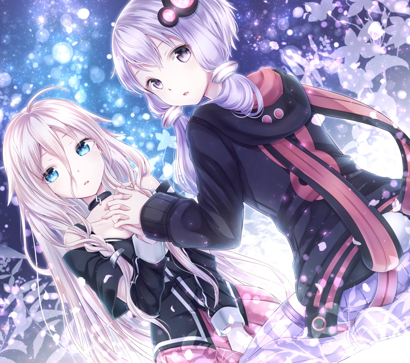 ia_(vocaloid), thighhighs, vocaloid, yamagara, yuzuki_yukari