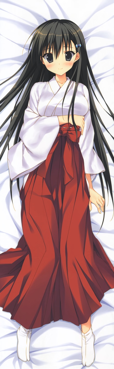 akiyoshi_fuyuka, breast_hold, dakimakura, feng, kanojo_no_seiiki, miko, ryohka, seiiki
