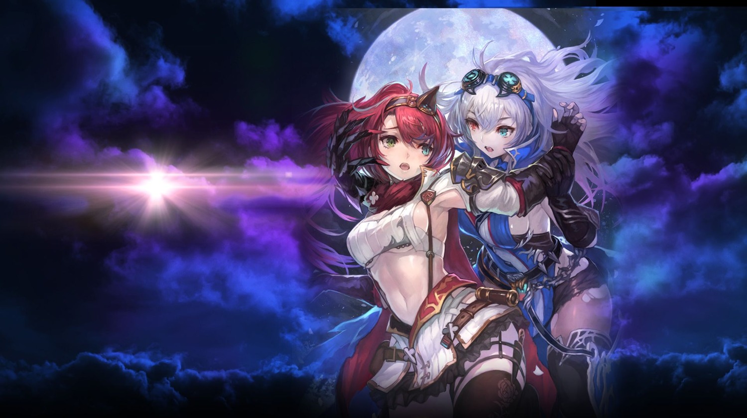 alushe_anatoria, armor, arnice_(yoru_no_nai_kuni), gust_(company), heterochromia, pantyhose, sword, thighhighs