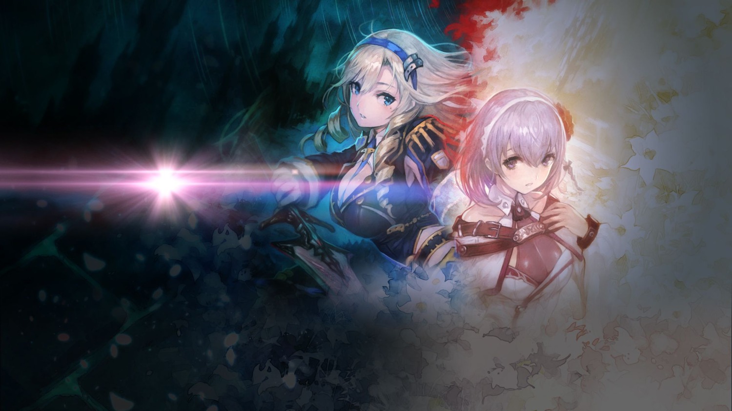 gust_(company), liliana_selphin, ruhenheid_ariarod, sword, uniform, yoru_no_nai_kuni, yoru_no_nai_kuni_2, yoshiku