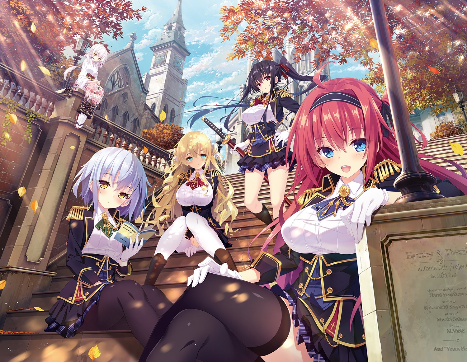 eufonie, hani_debi!_honey_&_devil, hayakawa_harui, kimono, kougousaki_ruri, kuwako_tomone, nishinosono_kaoruko, pantyhose