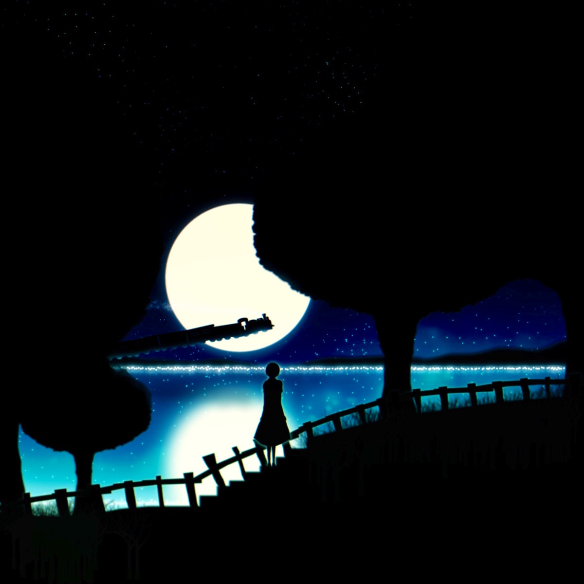 dress, harada_miyuki, landscape, silhouette