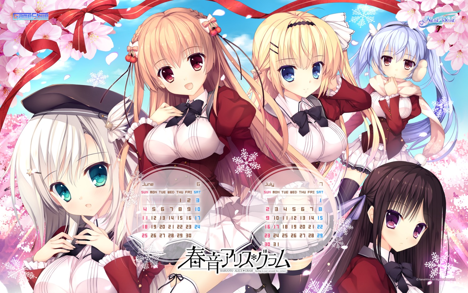 calendar, fujino_yuki, game-style, haruoto_alice_*_gram, kanzaki_erisa, kuonji_kazuha, mitha, nanao_naru