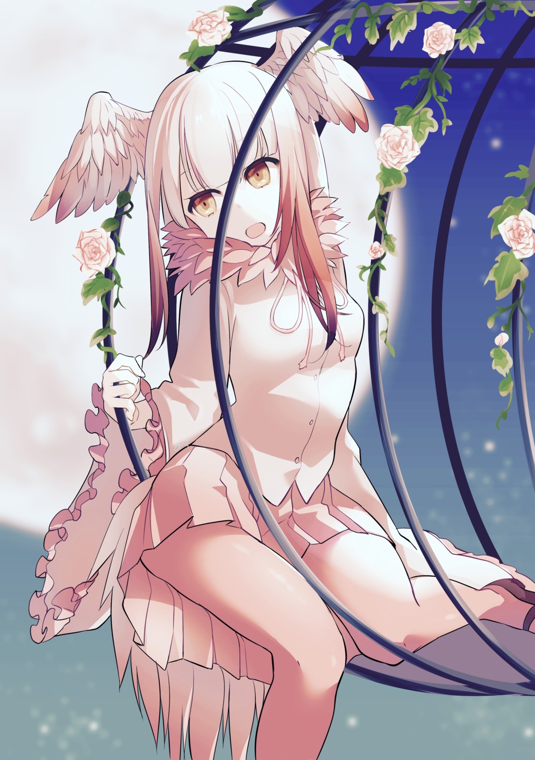 crested_ibis, kemono_friends, omucchan_(omutyuan), pantyhose, wings