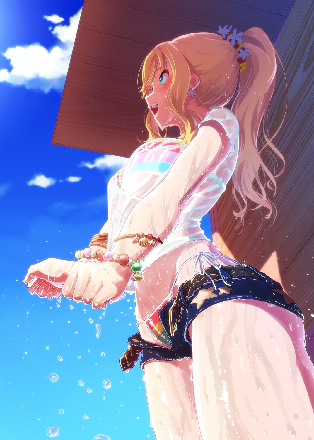 bikini, maru_(sara_duke), ootsuki_yui, see_through, swimsuits, the_idolm@ster, the_idolm@ster_cinderella_girls, wet, wet_clothes