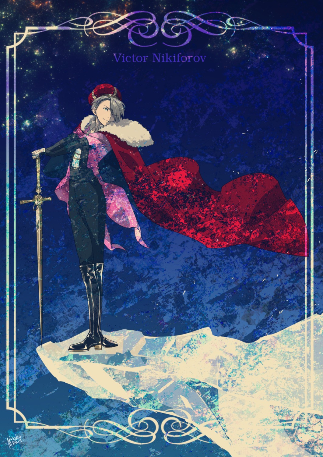 male, mouri, sword, victor_nikiforov, yuri!!!_on_ice