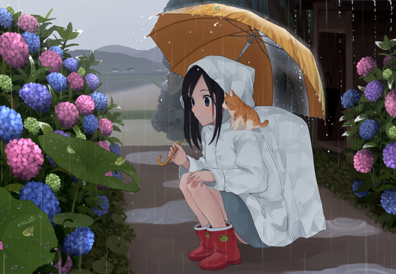 maruhana, neko, umbrella