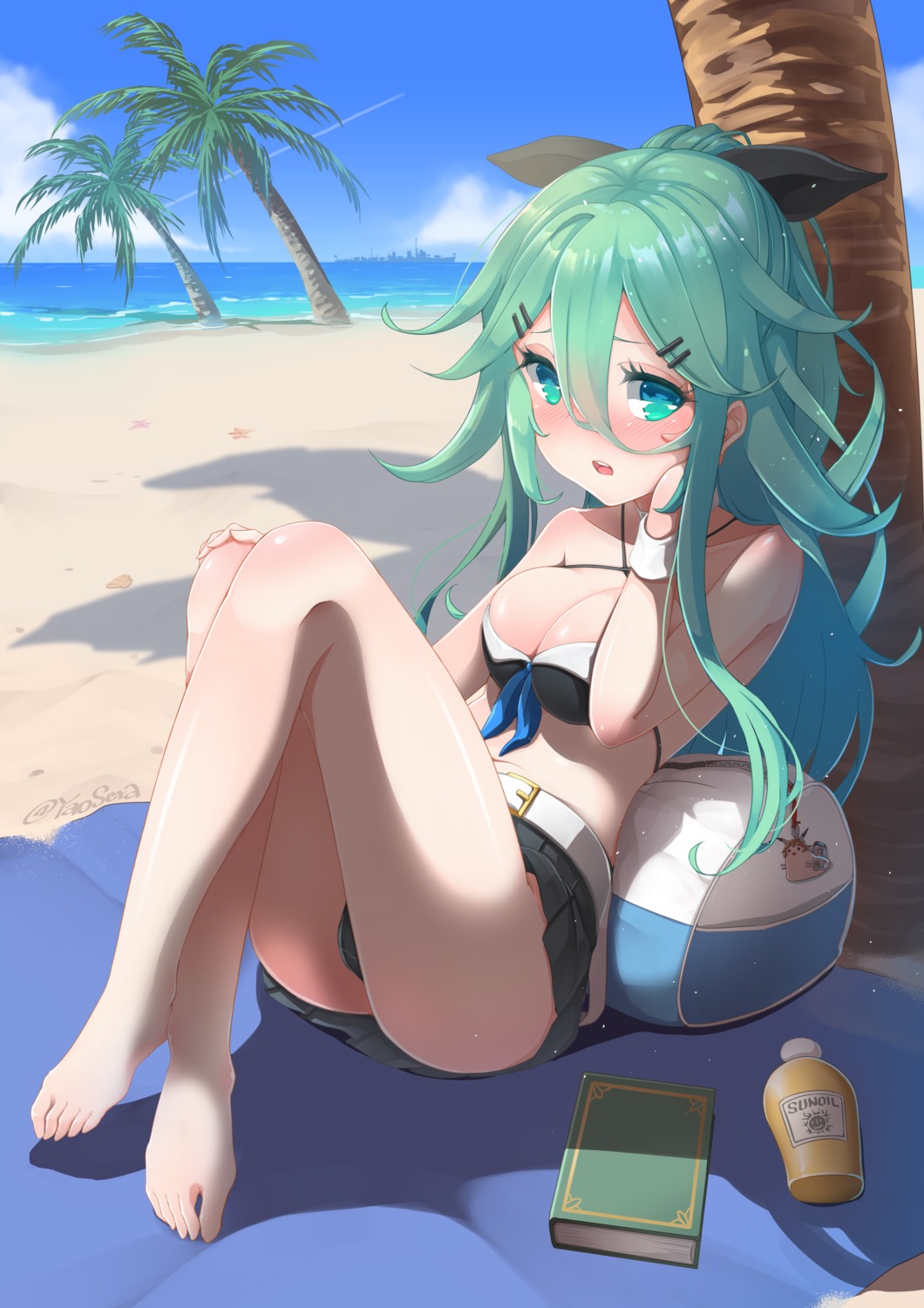 bikini, cleavage, feet, kantai_collection, swimsuits, yamakaze_(kancolle), yaosera