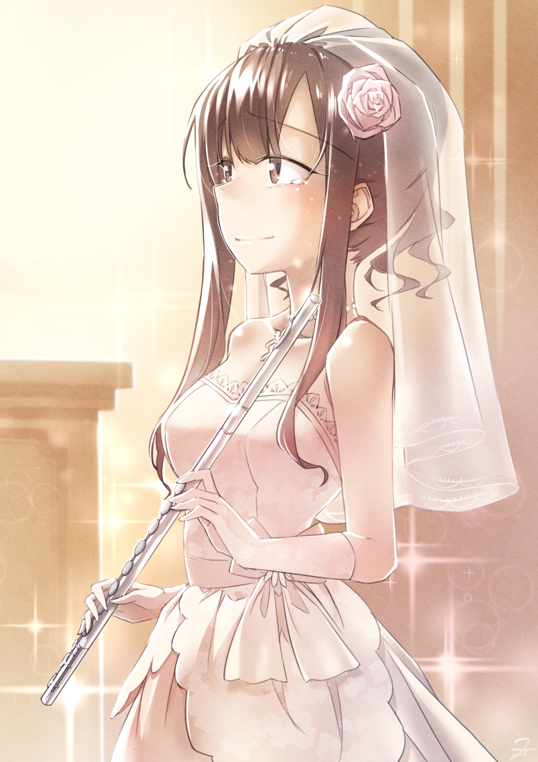 dress, mizumoto_yukari, the_idolm@ster, the_idolm@ster_cinderella_girls, the_idolm@ster_cinderella_girls_starlight_stage, wedding_dress, yomio