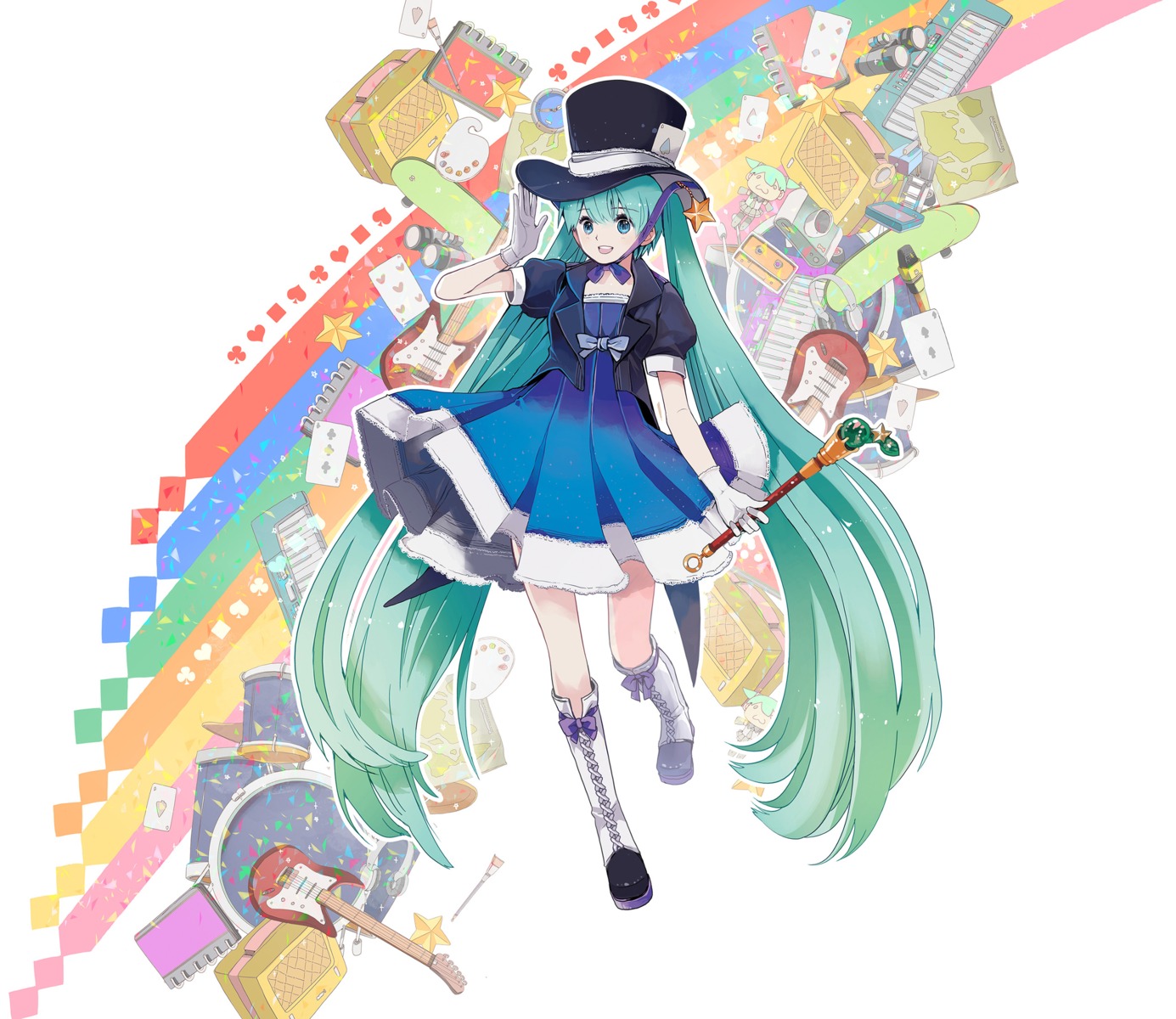 chris, dress, guitar, hatsune_miku, vocaloid