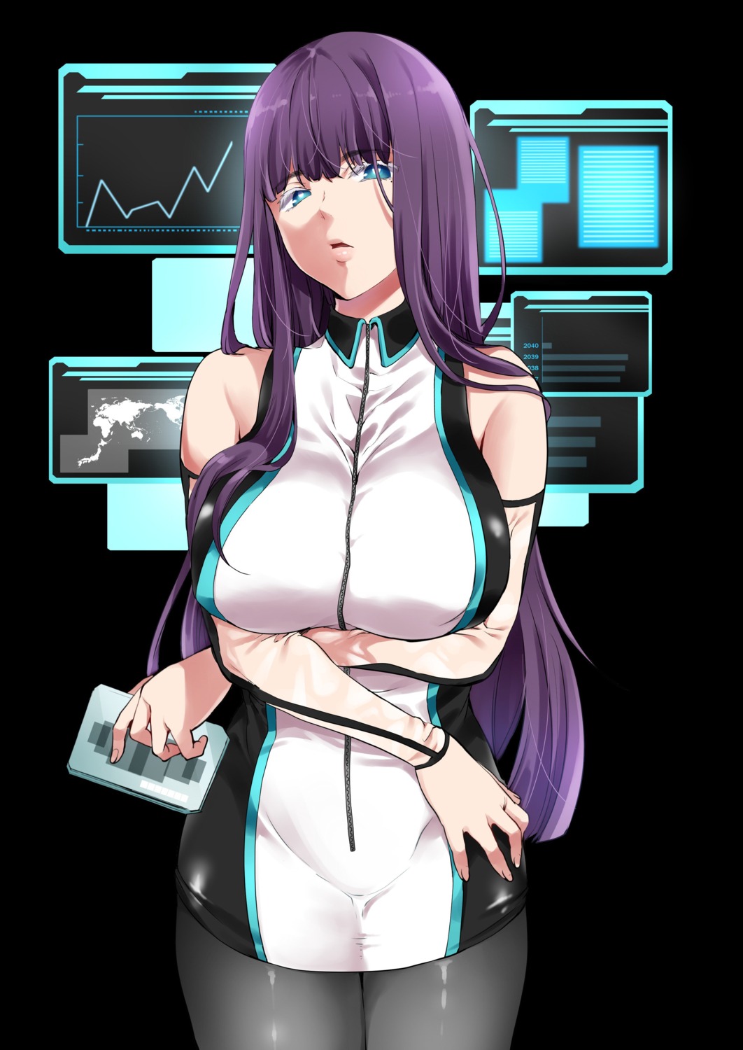 breast_hold, pantyhose, shouno_kotarou, shuumatsu_no_harem, suou_mira