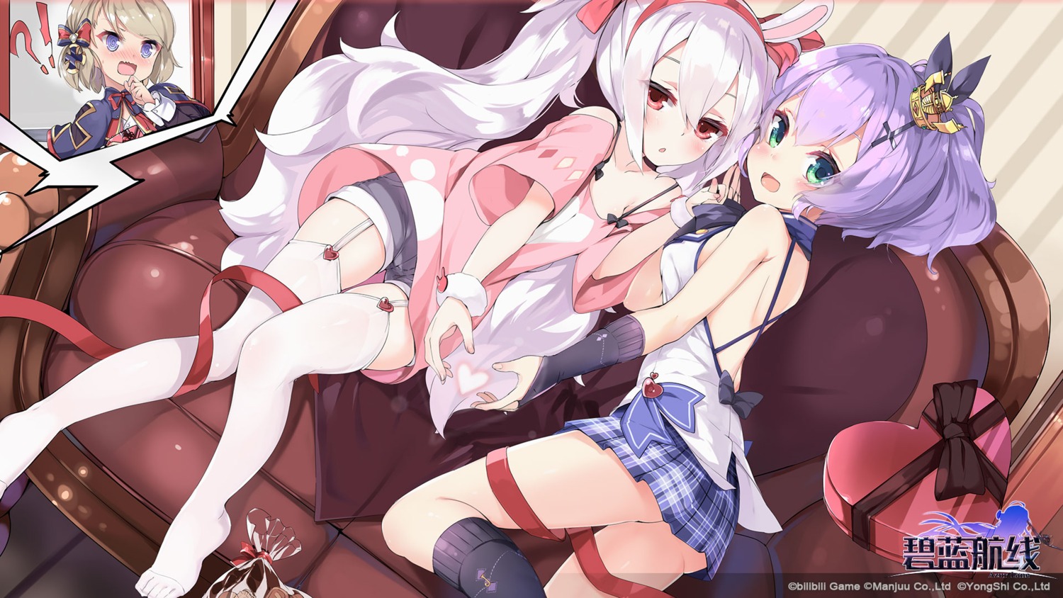 azur_lane, javelin_(azur_lane), kaede_(yumesaki_kaede), laffey_(azur_lane), stockings, thighhighs, wallpaper, z23_(azur_lane)
