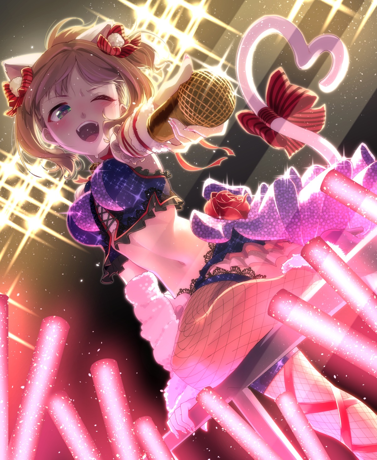animal_ears, fishnets, heels, maekawa_miku, maru_(sara_duke), nekomimi, tail, the_idolm@ster