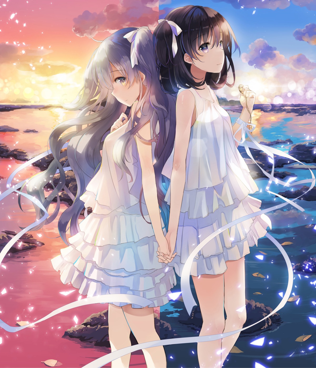 dress, kotonoha_amrilato, naruse_chisato, ruka_rozen_e, sukerasparo, summer_dress, takatoo_rin, yuri