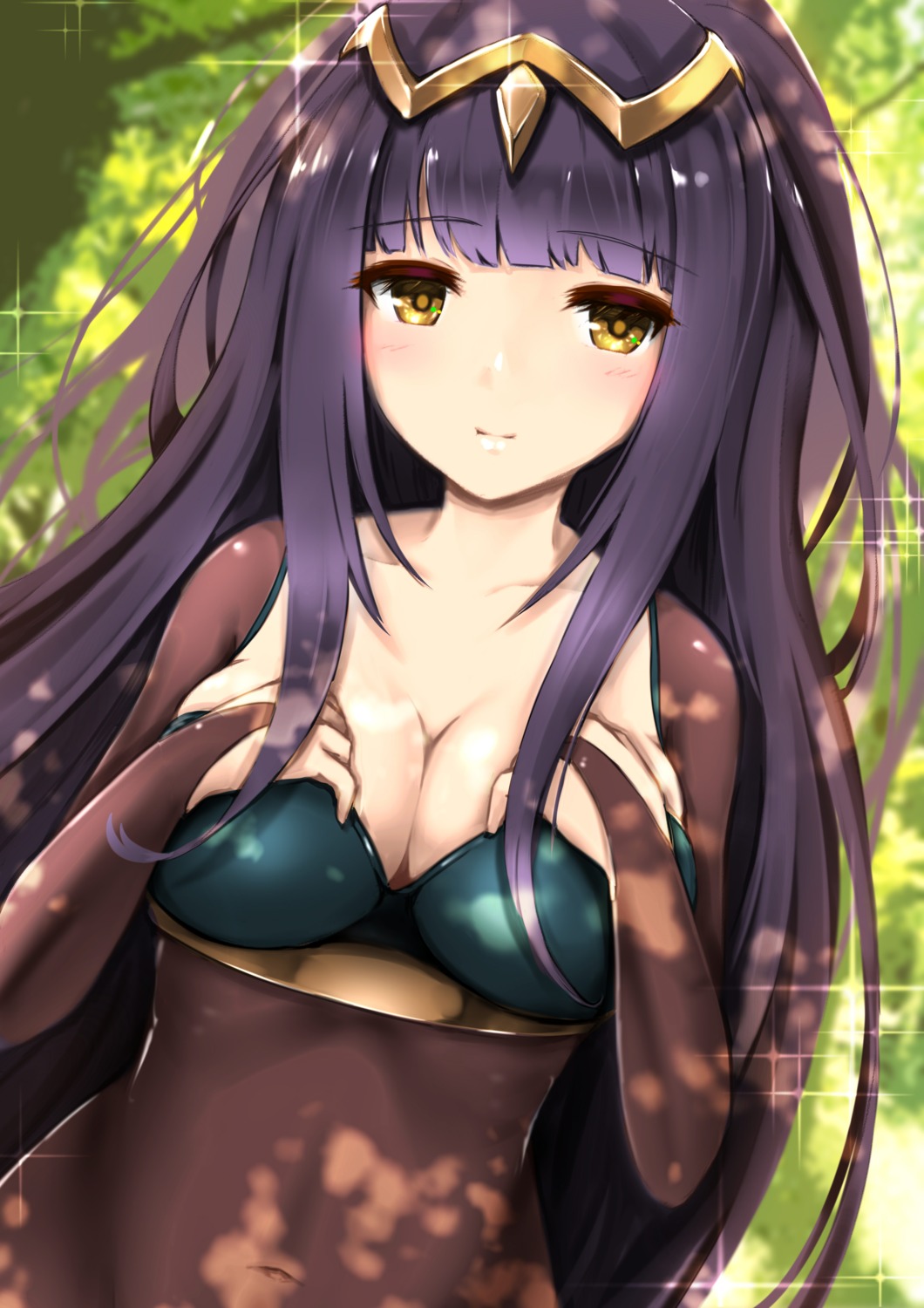 bodysuit, breast_hold, cleavage, fire_emblem, fire_emblem_kakusei, tayashitsu, tharja