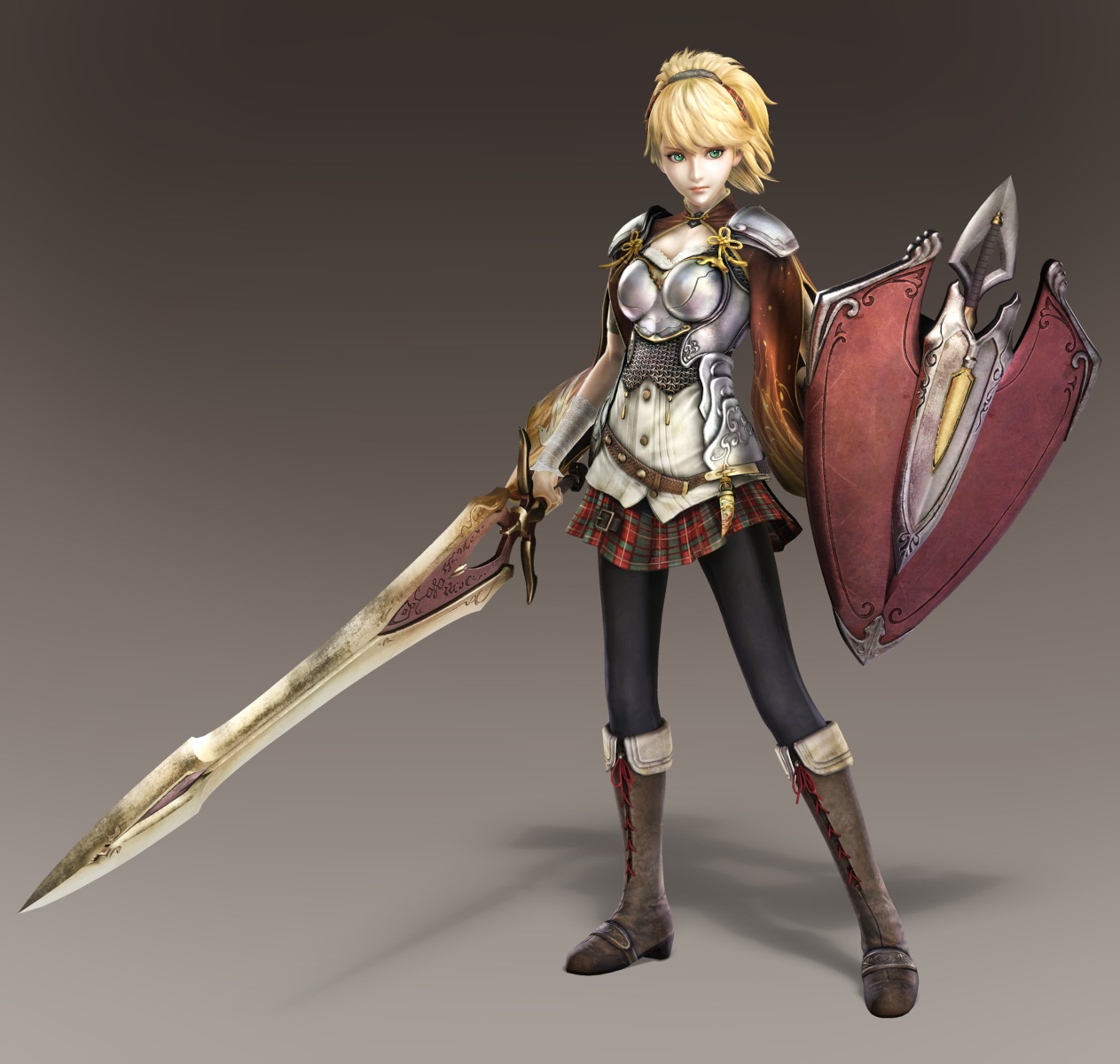 armor, cleavage, pantyhose, sword, tagme, toukiden